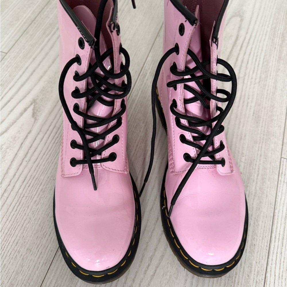 Dr. Martens Pink Combat Boots - Picture 2 of 13